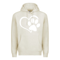 Oatmeal Heather dog dad mom puppy shirt love dogs paw print heart women men  shirt Premium Hoodie - artisFamous