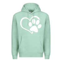 Seafoam dog dad mom puppy shirt love dogs paw print heart women men  shirt Premium Hoodie - artisFamous