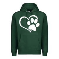 Sports Green dog dad mom puppy shirt love dogs paw print heart women men  shirt Premium Hoodie - artisFamous