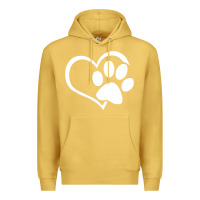 Antique Gold dog dad mom puppy shirt love dogs paw print heart women men  shirt Premium Hoodie - artisFamous