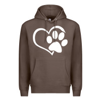 Coffee dog dad mom puppy shirt love dogs paw print heart women men  shirt Premium Hoodie - artisFamous