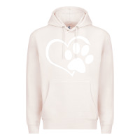 Pale Pink dog dad mom puppy shirt love dogs paw print heart women men  shirt Premium Hoodie - artisFamous