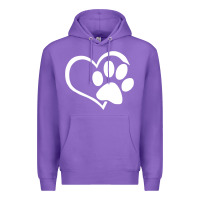 Purple dog dad mom puppy shirt love dogs paw print heart women men  shirt Premium Hoodie - artisFamous