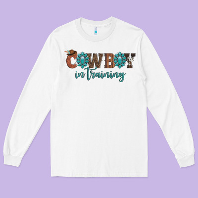 Cowboy In Training Long Sleeve Tee Designed By Artiststas