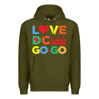 Army Green love dc gogo Premium Hoodie - artisFamous