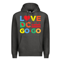 Charcoal Heather love dc gogo Premium Hoodie - artisFamous