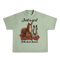 Oil Green just a girl who loves horses no background Urban Heavy Tee - RanaPortraitStore