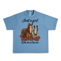 Pebble Blue just a girl who loves horses no background Urban Heavy Tee - RanaPortraitStore