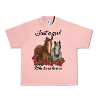 Salmon just a girl who loves horses no background Urban Heavy Tee - RanaPortraitStore