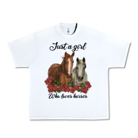 White just a girl who loves horses no background Urban Heavy Tee - RanaPortraitStore