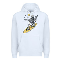 White Surfing Premium Hoodie - artisFamous