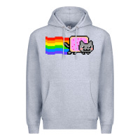 Heather Grey Nyan Cat Premium Hoodie - artisFamous