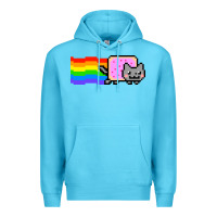 Ocean Blue Nyan Cat Premium Hoodie - artisFamous