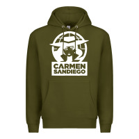 Army Green carmen sandiego Premium Hoodie - artisFamous