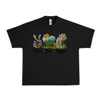 Black Peace Love Hippo Urban Heavy Tee - LillyAllenDesigns