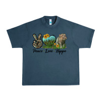 Midnight Navy Peace Love Hippo Urban Heavy Tee - LillyAllenDesigns