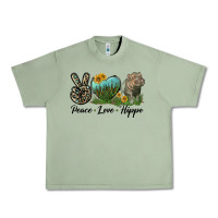 Oil Green Peace Love Hippo Urban Heavy Tee - LillyAllenDesigns