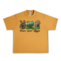 Peanut Butter Peace Love Hippo Urban Heavy Tee - LillyAllenDesigns