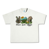 Pistachio Peace Love Hippo Urban Heavy Tee - LillyAllenDesigns