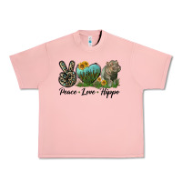 Salmon Peace Love Hippo Urban Heavy Tee - LillyAllenDesigns