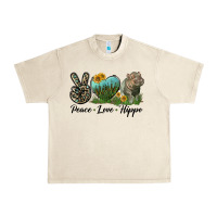 Sandshell Peace Love Hippo Urban Heavy Tee - LillyAllenDesigns