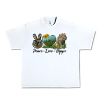 White Peace Love Hippo Urban Heavy Tee - LillyAllenDesigns