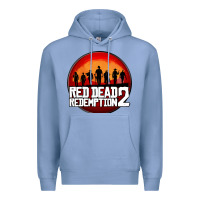 Colony Blue Red Dead Redemption 2 Red Moon Cowboy Premium Hoodie - artisFamous