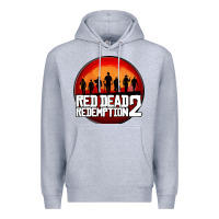 Heather Grey Red Dead Redemption 2 Red Moon Cowboy Premium Hoodie - artisFamous