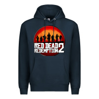 Navy Red Dead Redemption 2 Red Moon Cowboy Premium Hoodie - artisFamous