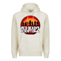 Oatmeal Heather Red Dead Redemption 2 Red Moon Cowboy Premium Hoodie - artisFamous
