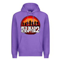 Purple Red Dead Redemption 2 Red Moon Cowboy Premium Hoodie - artisFamous
