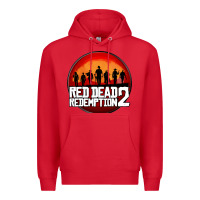 Red Red Dead Redemption 2 Red Moon Cowboy Premium Hoodie - artisFamous