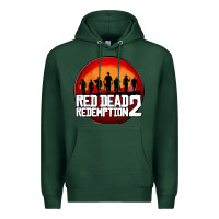 Sports Green Red Dead Redemption 2 Red Moon Cowboy Premium Hoodie - artisFamous