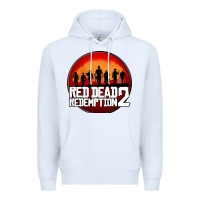 White Red Dead Redemption 2 Red Moon Cowboy Premium Hoodie - artisFamous