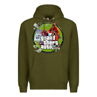 Army Green Grand Theft Auto Premium Hoodie - artisFamous