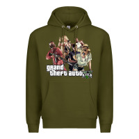 Army Green Grand Theft Auto Premium Hoodie - artisFamous