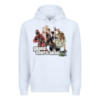 White Grand Theft Auto Premium Hoodie - artisFamous