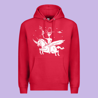 Alien Riding Unicorn  Cool Ufo Cowboy Premium Hoodie Designed By Artisfamous