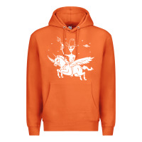 Carrot alien riding unicorn  cool ufo cowboy Premium Hoodie - artisFamous