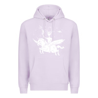 Lilac alien riding unicorn  cool ufo cowboy Premium Hoodie - artisFamous
