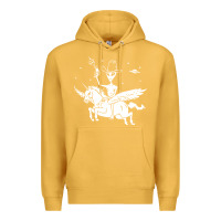 Mustard alien riding unicorn  cool ufo cowboy Premium Hoodie - artisFamous