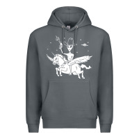 Rock alien riding unicorn  cool ufo cowboy Premium Hoodie - artisFamous