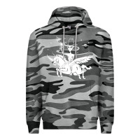 Slate Camo alien riding unicorn  cool ufo cowboy Premium Hoodie - artisFamous