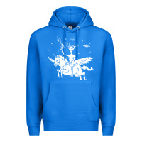 True Royal alien riding unicorn  cool ufo cowboy Premium Hoodie - artisFamous