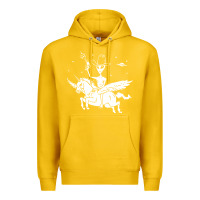 Lemon alien riding unicorn  cool ufo cowboy Premium Hoodie - artisFamous