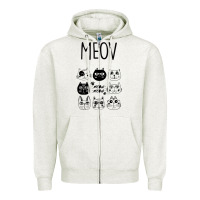 Oatmeal Heather Meow Zipper Hoodie - Bettercallsaul
