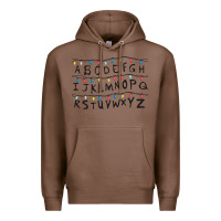 Chestnut Stranger Lights Alphabet Premium Hoodie - artisFamous