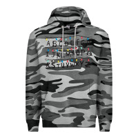 Slate Camo Stranger Lights Alphabet Premium Hoodie - artisFamous