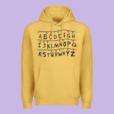 Stranger Lights Alphabet Premium Hoodie Designed By Artisfamous