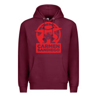 Burgundy carmen sandiego Premium Hoodie - artisFamous